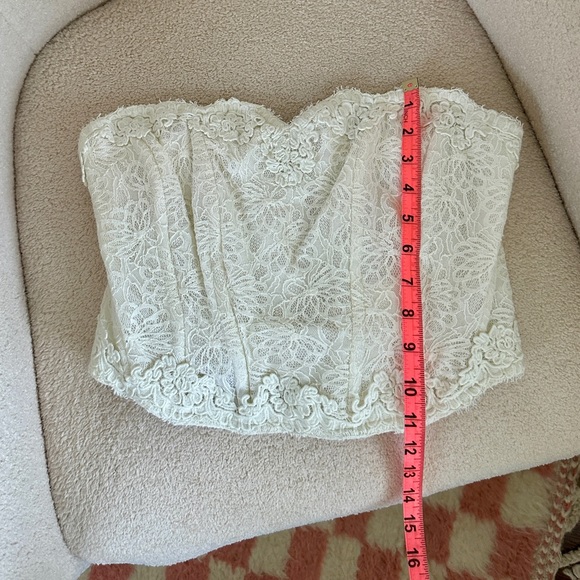 NWT LoveShackFancy Arno Bustier Lace Corset Top - Antique White - Picture 10 of 16